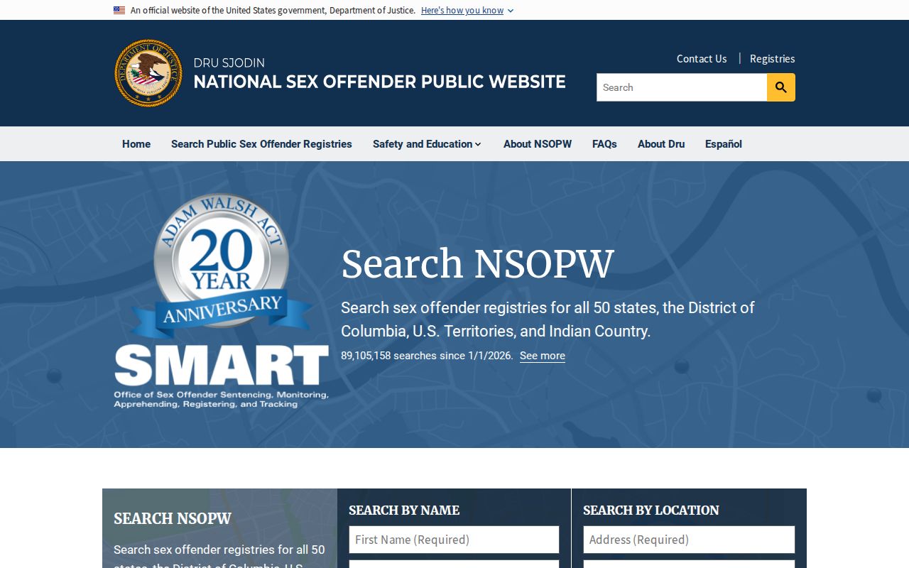 Hudson County sex offender check through the National Sex Offender Public Website