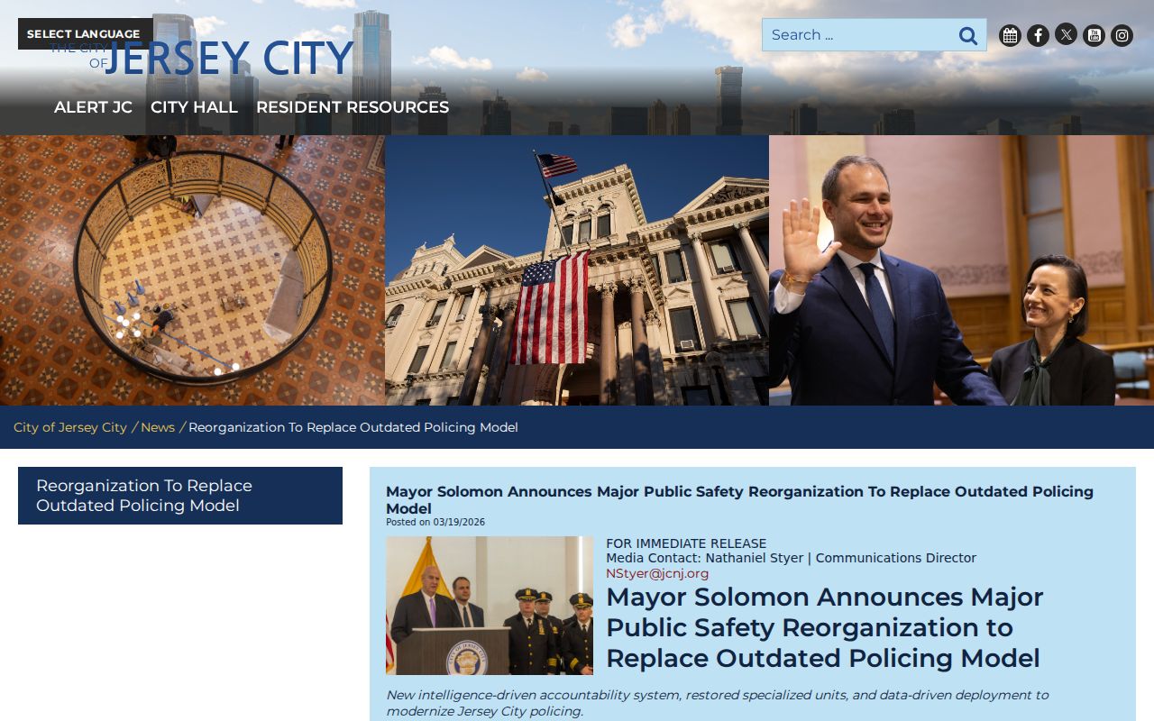 Jersey City criminal record context from JCPD reorganization and JC IMPACT